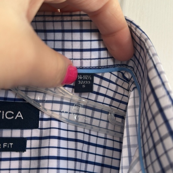 NWT Nautica Button Down Blue and White Mens shirt size small - Picture 5 of 5